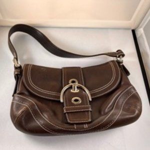 Women's Coach Brown Leather Shoulder Bag